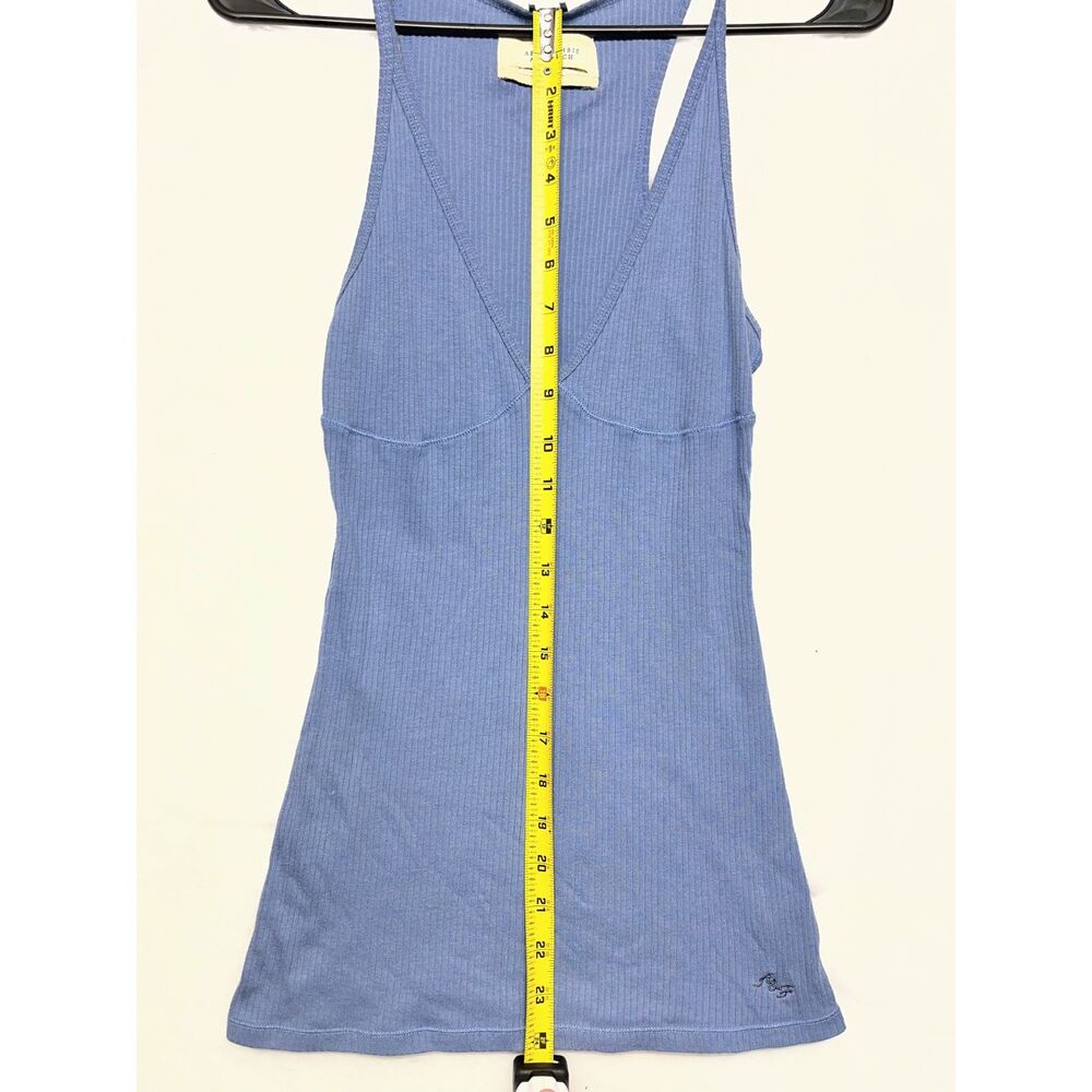 Vintage Abercrombie & Fitch Y2K ribbed tank top blue small layering tank top - Picture 7 of 9